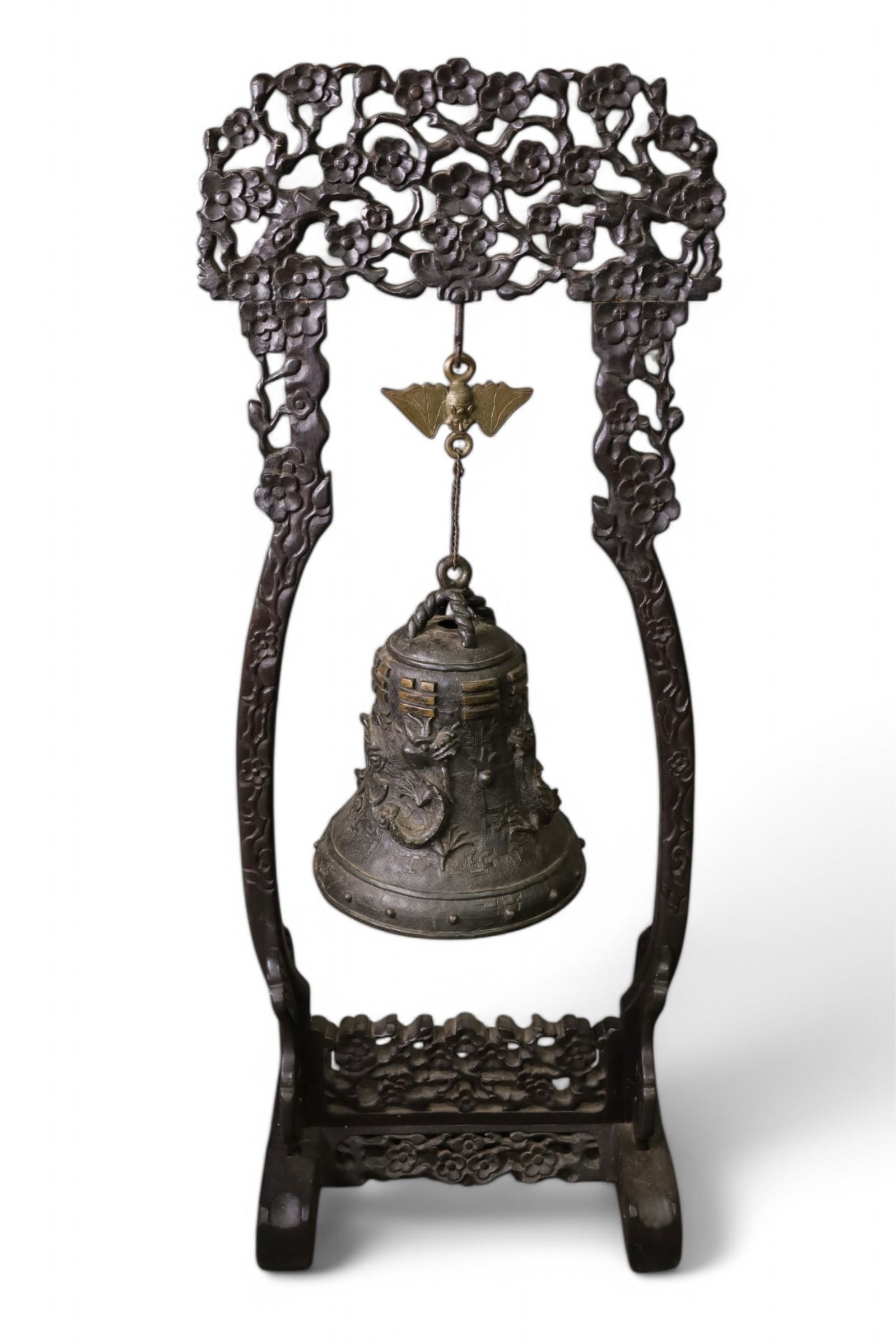 1800'S CHINESE BRONZE TEMPLE GONG IN STAND (1 of 5)
