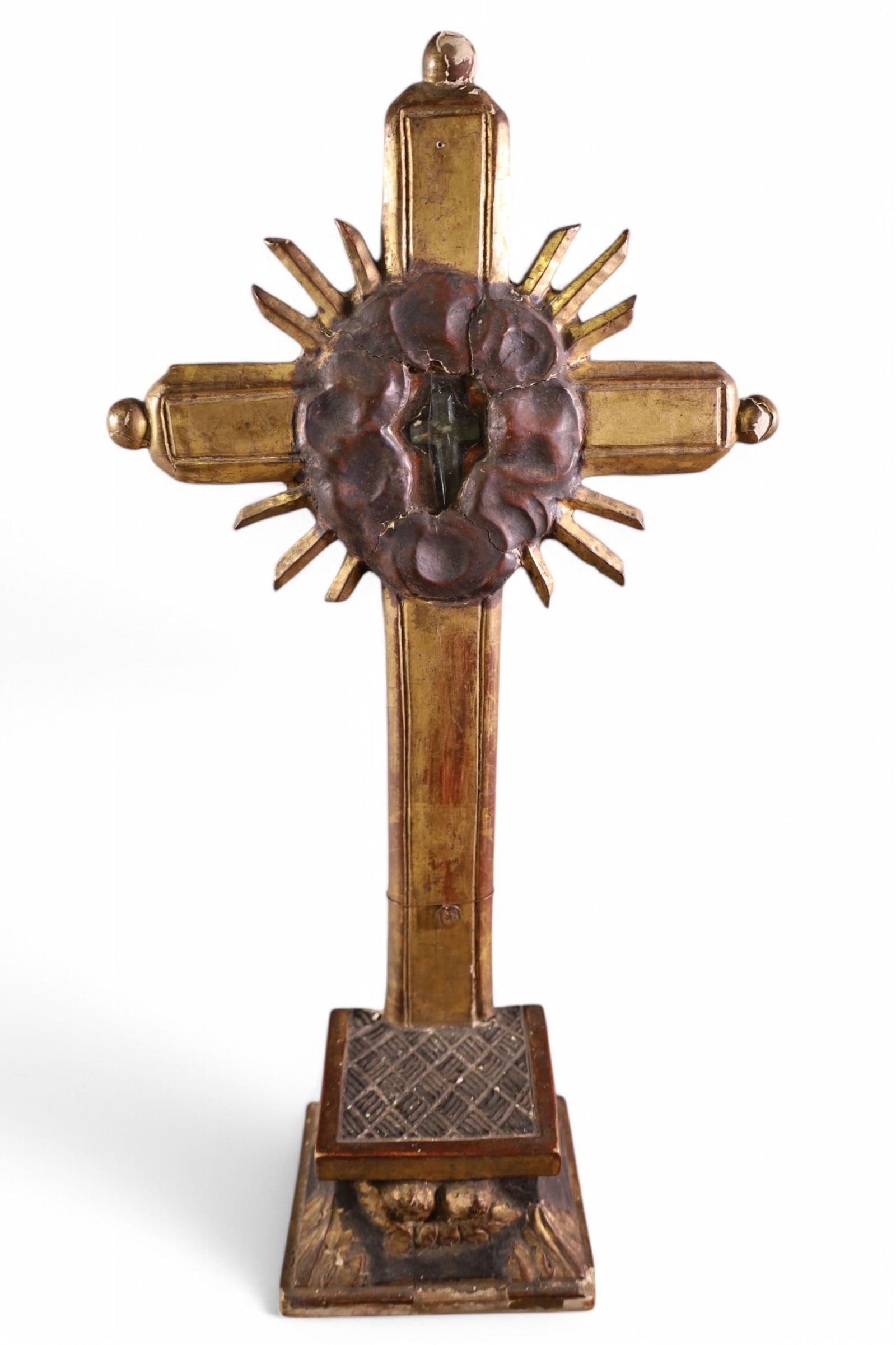 WOODEN RELIQUARY CRUCIFIX (1 of 6)