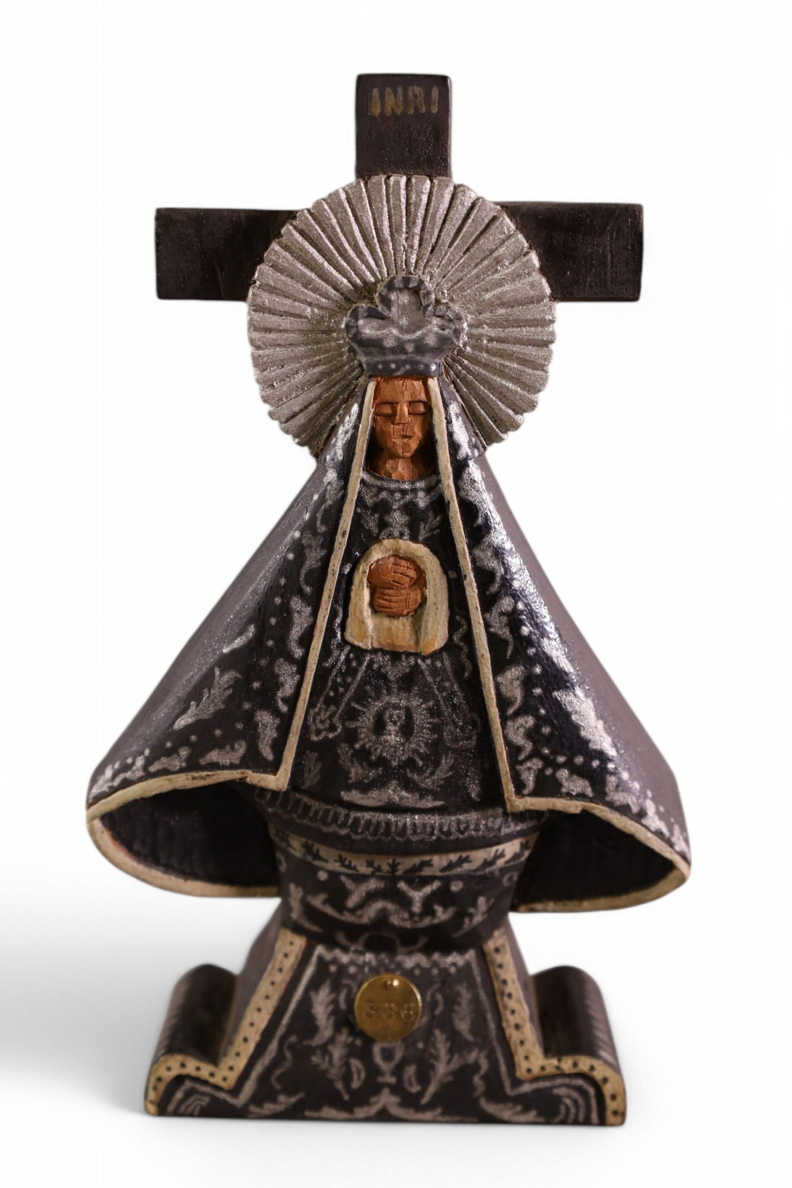 CARVED WOOD FIGURE OF THE VIRGIN OF SOLITUDE (1 of 3)