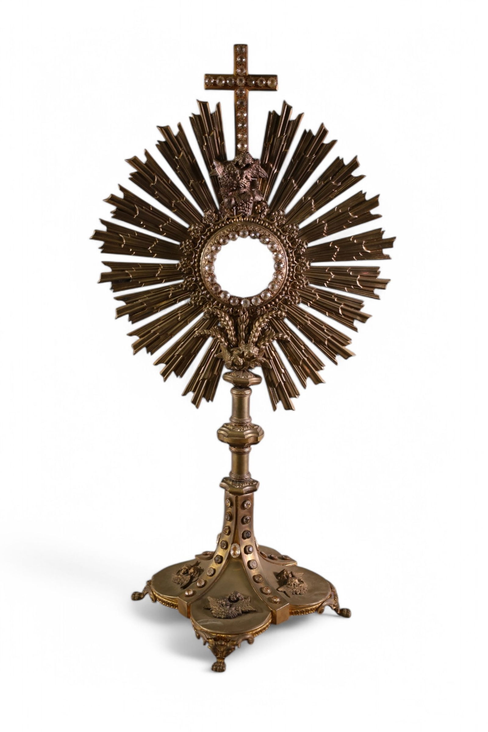 LARGE GOLD GILT & JEWELED MONSTRANCE (1 of 5)