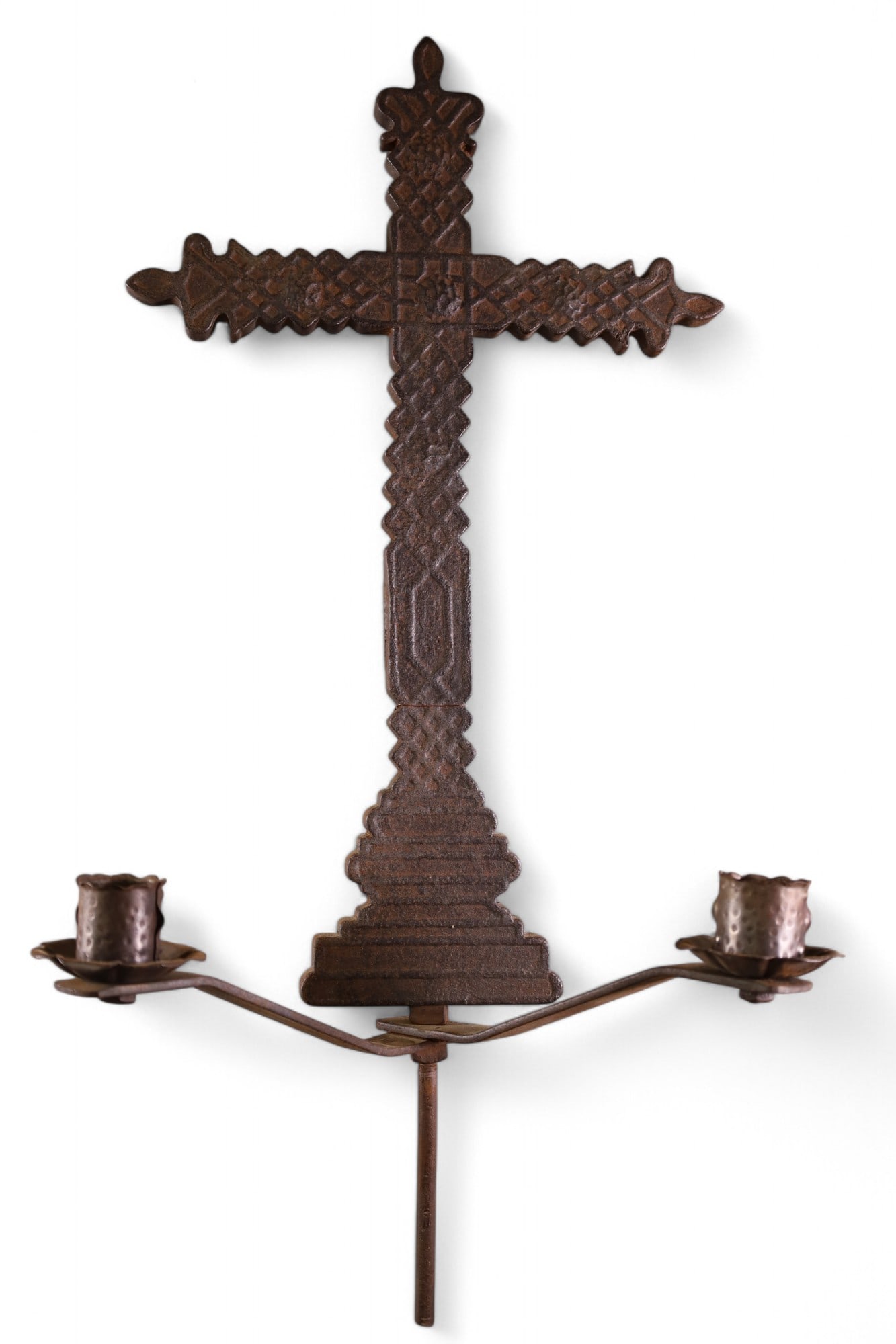 IRON CROSS WITH CANDLESTICKS (1 of 3)