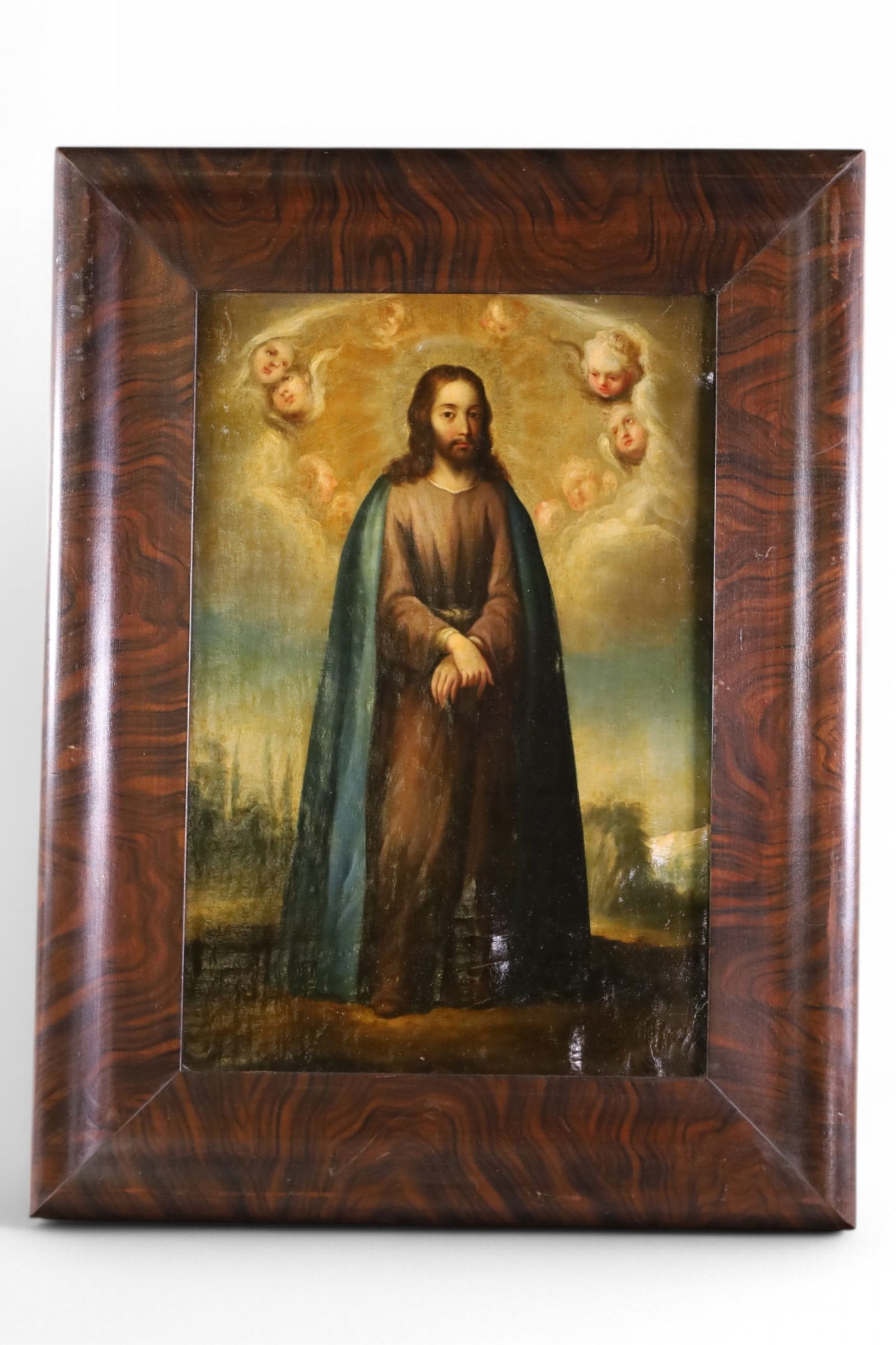 18TH C. CHRIST LISTENING TO ANGELS OIL PAINTING (1 of 6)