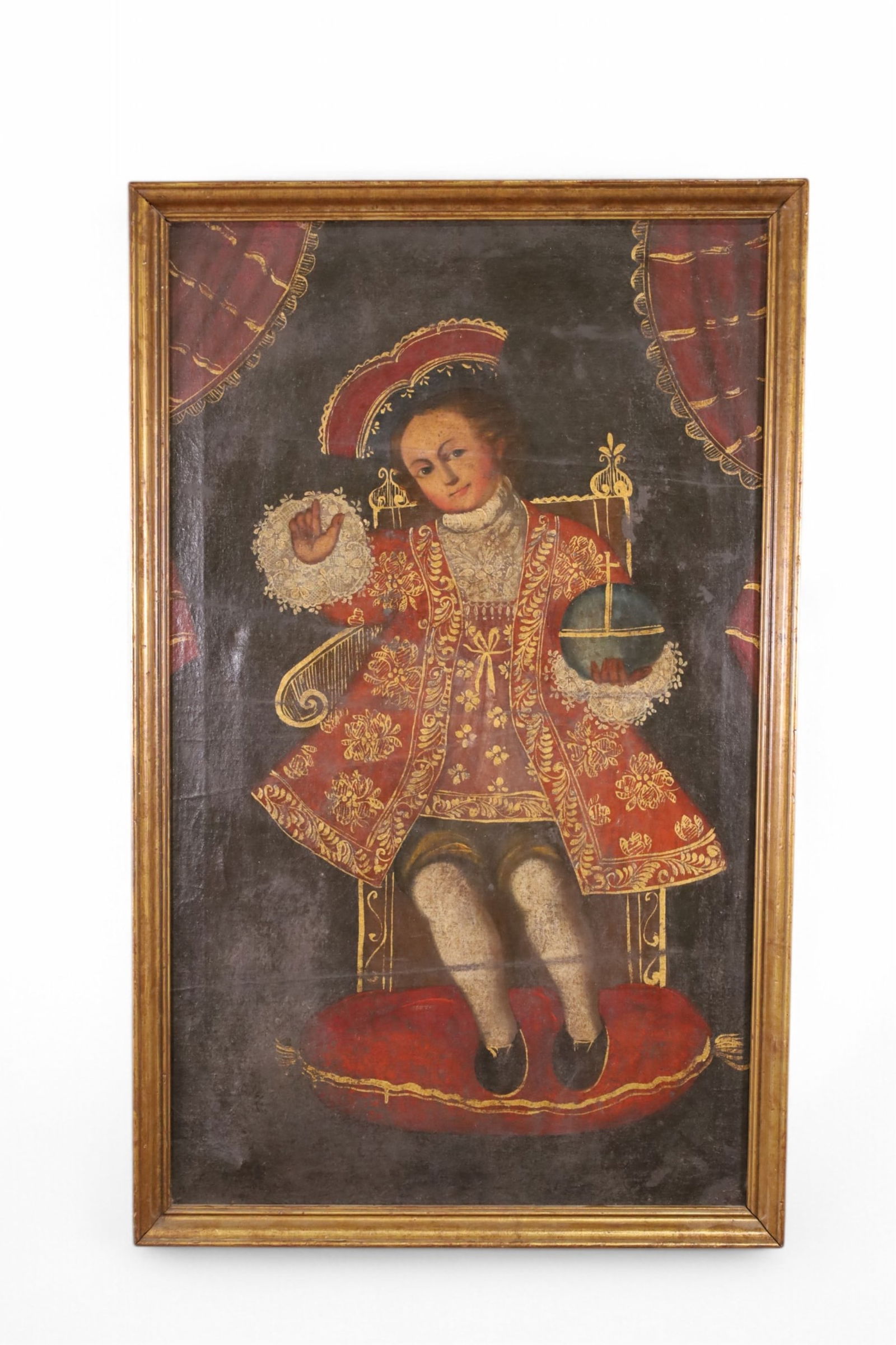 LARGE ANTIQUE RELIGIOUS PAINTING (1 of 3)