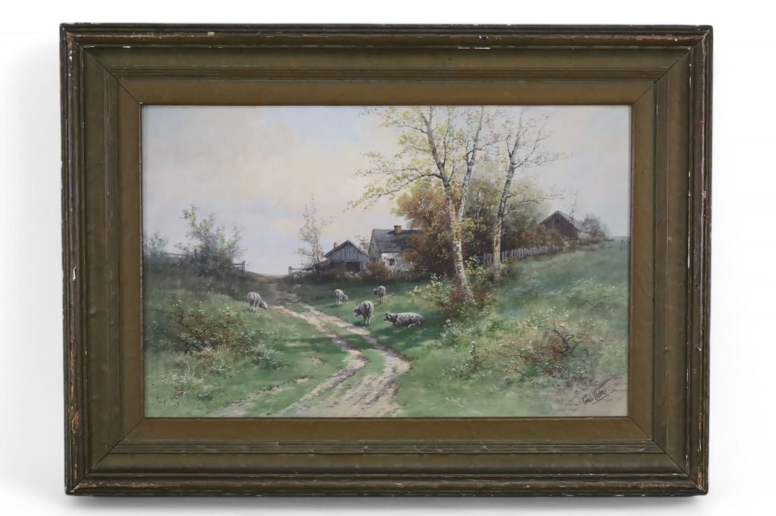 CARL WEBER PASTORAL WATERCOLOR (1 of 3)