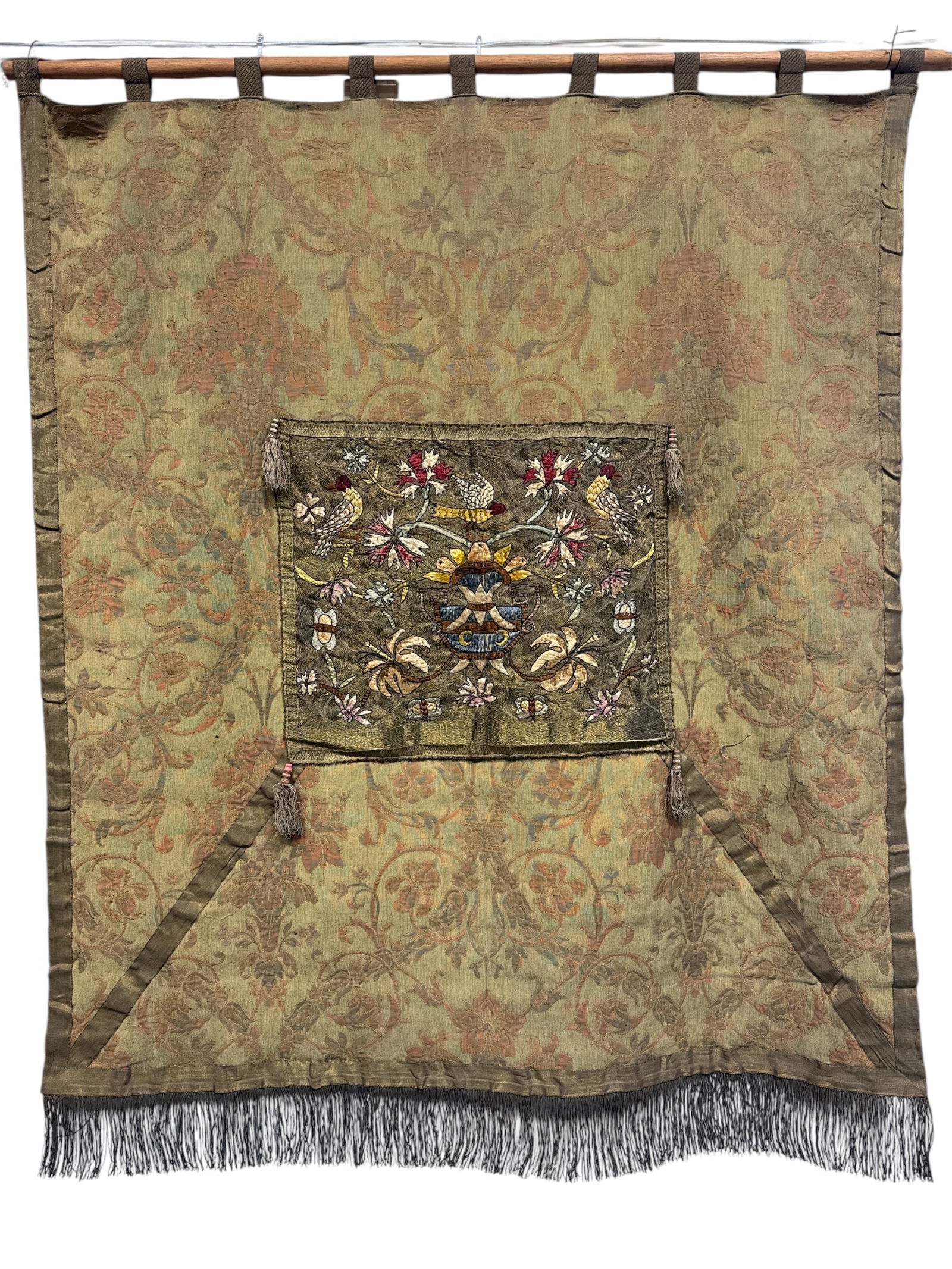 19TH CENTURY SILK BROCADE TAPESTRY BANNER (1 of 6)