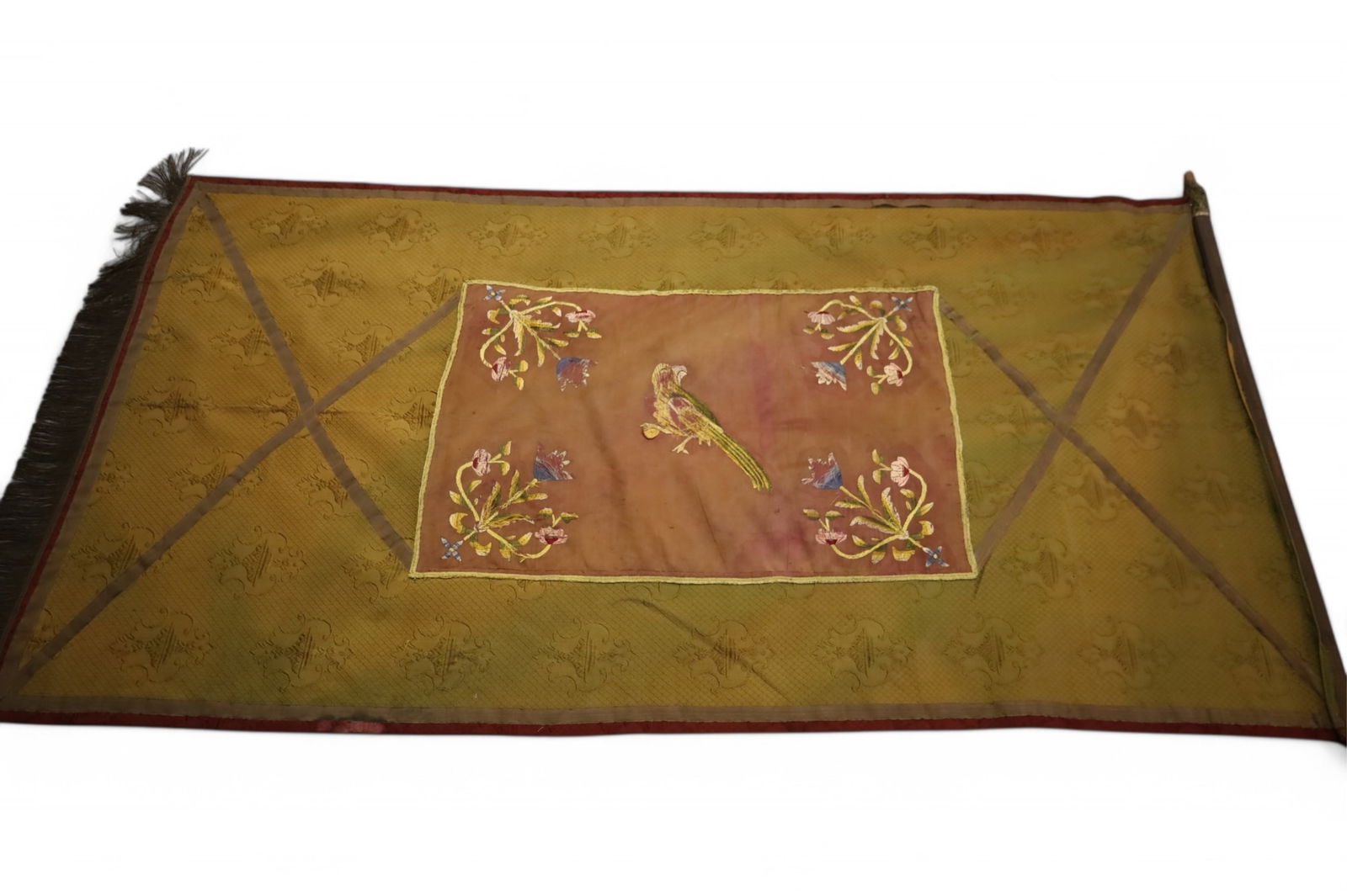 19TH CENTURY SILK BROCADE TAPESTRY BANNER (1 of 4)