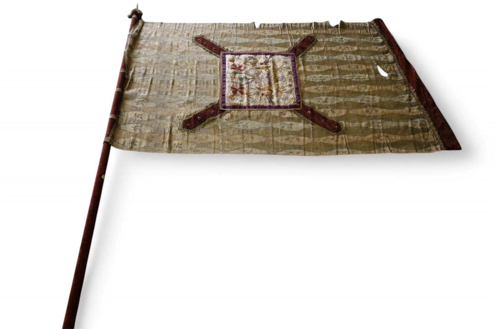 19TH CENTURY SILK BROCADE BANNER (1 of 6)