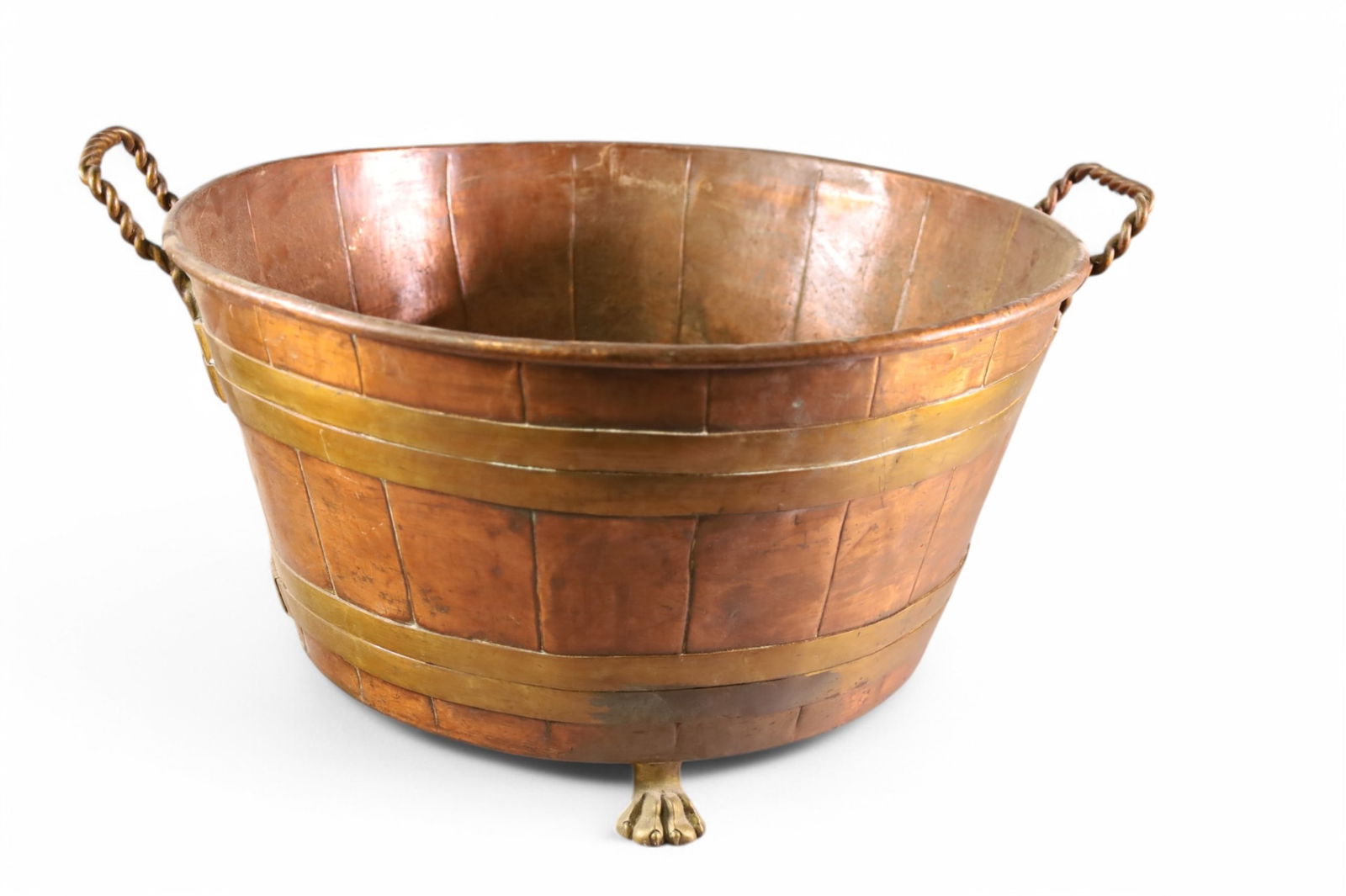 LARGE BRASS HANDLED TUB (1 of 3)