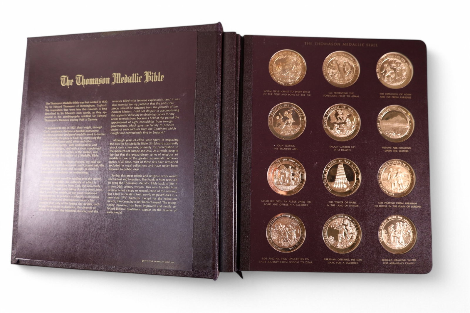 THOMASON MEDALLIC BIBLE MEDALLION SET: 60 MEDALLIONS, BRONZE MEDALLIONS.