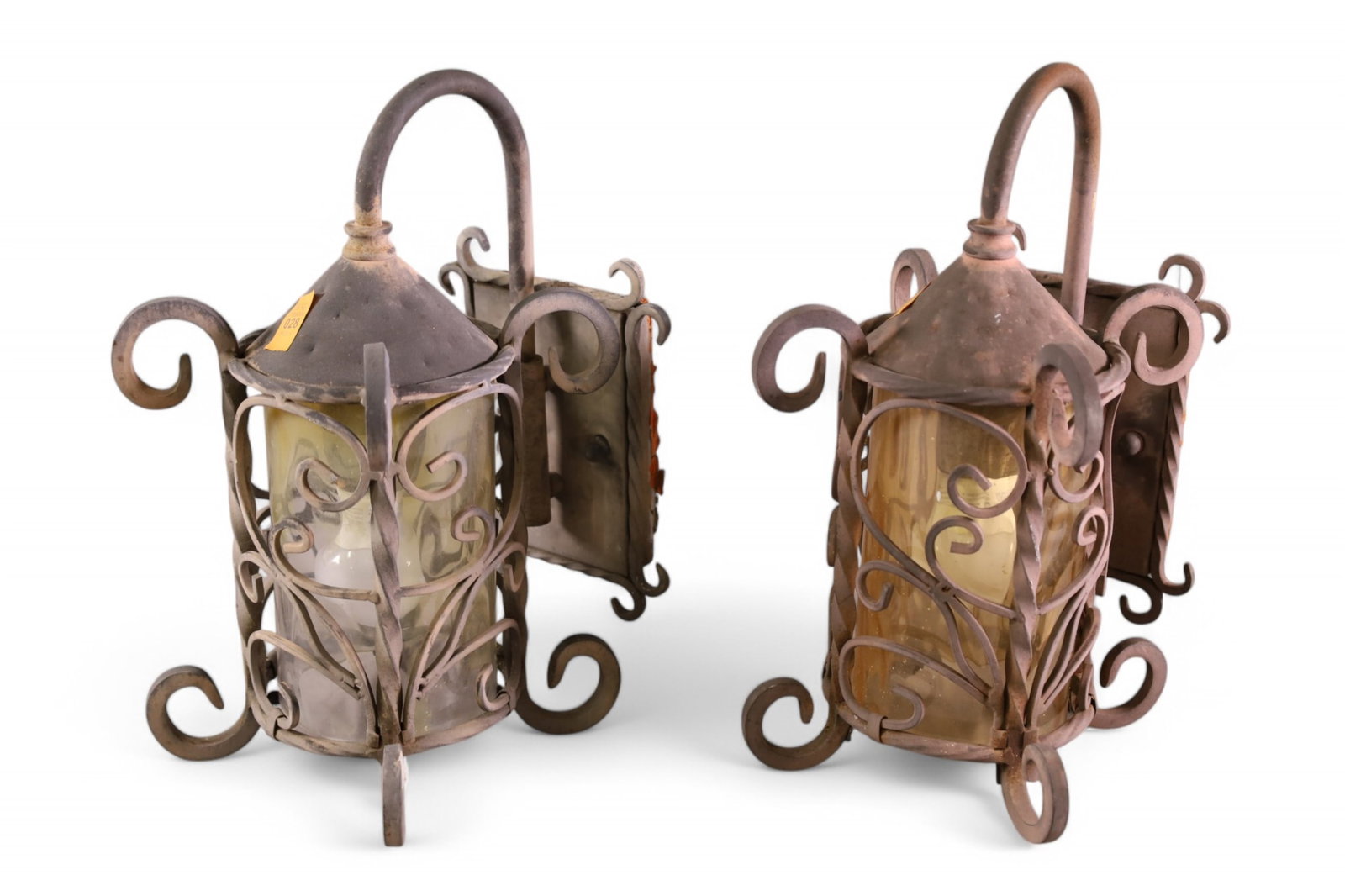 PAIR OF SPANISH STYLE WALL SCONCES: PAIR OF SPANISH STYLE WALL SCONCES. 14" H.