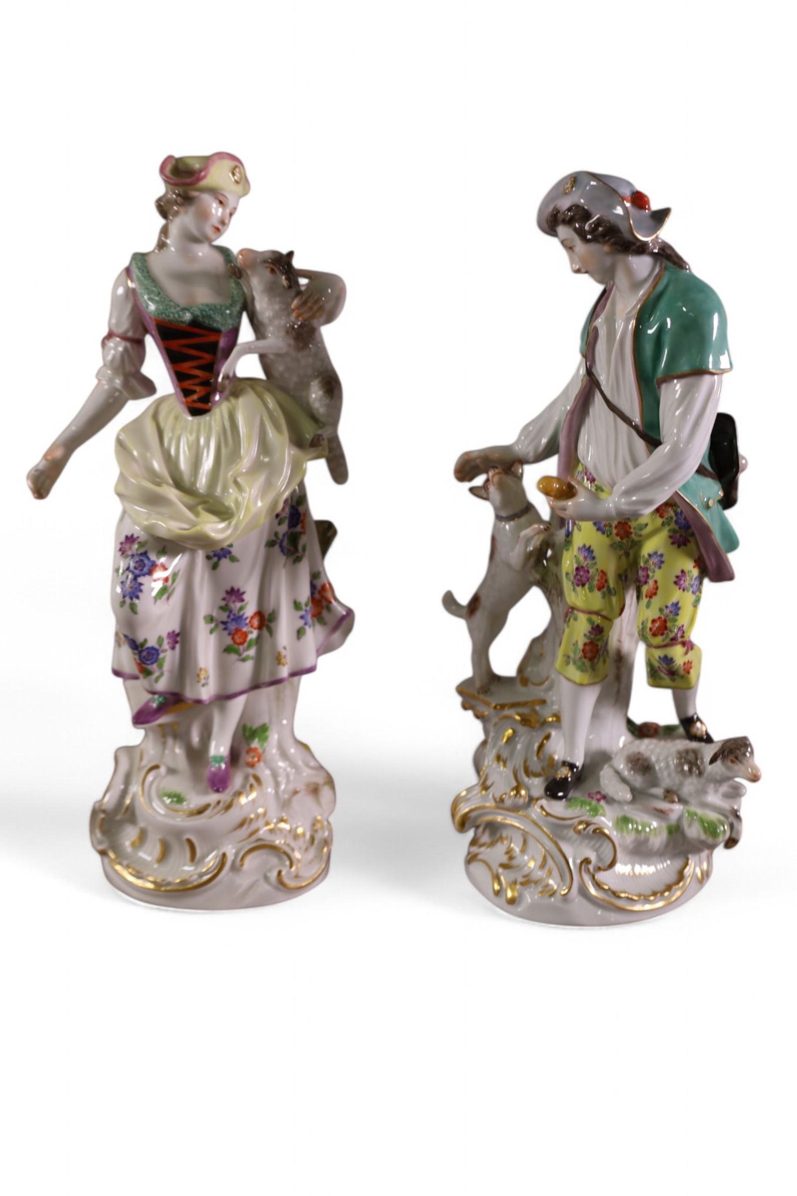 PAIR OF LARGE MEISSEN FIGURES (1 of 6)