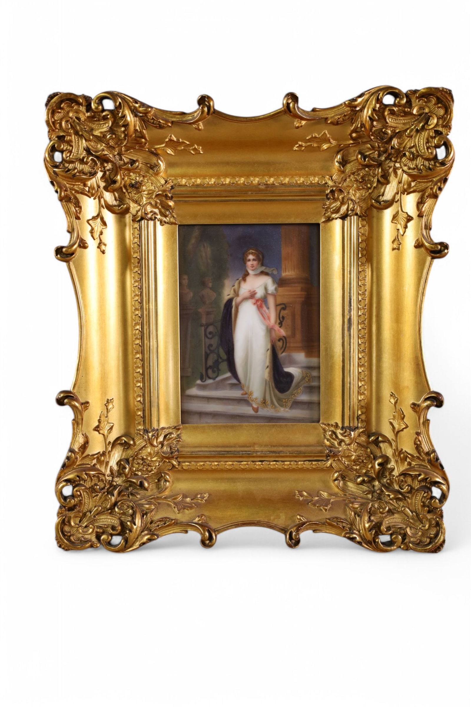 ANTIQUE FRAMED GERMAN PORCELAIN PLAQUE (1 of 3)