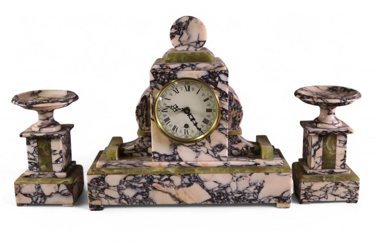 3 PIECE MARBLE CLOCK SET (1 of 5)