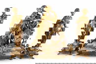 3 PIECE FRENCH FIGURAL CLOCK SET