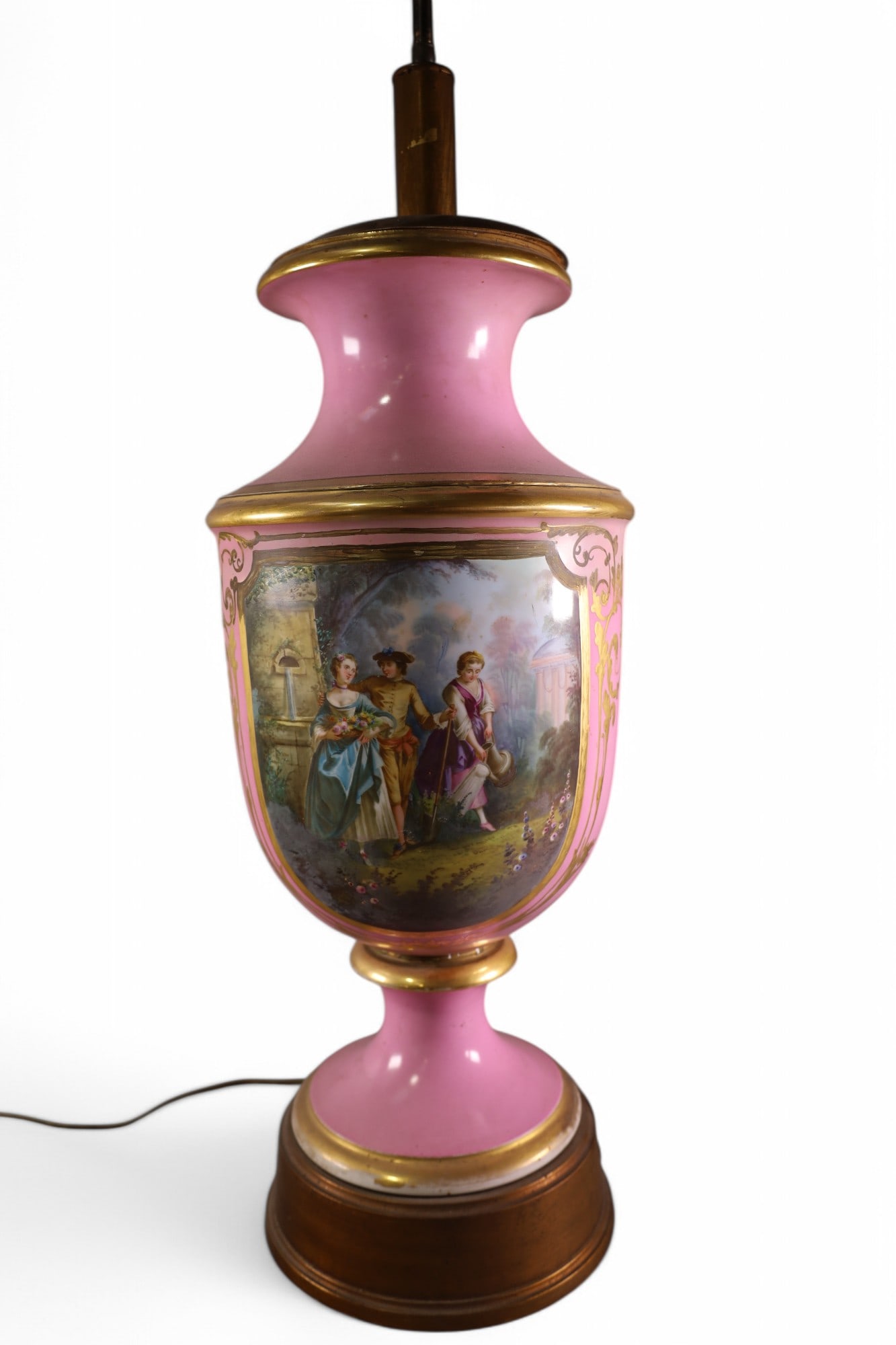 LARGE HAND PAINTED SEVRES? TABLE LAMP (1 of 4)