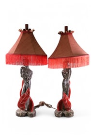 PAIR OF MID CENTURY REGLOR FIGURAL TABLE LAMPS