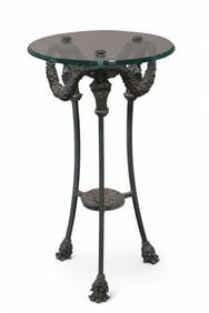 GLASS TOP SIDE TABLE