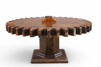 REVOLVING GEAR SHAPED COFFEE TABLE