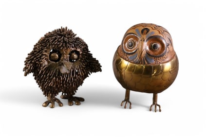 2 OWL SCULPTURES