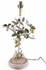 PAINTED METAL TREE FORM TABLE LAMP
