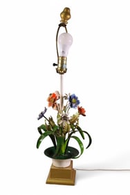 PAINTED FLORAL TABLE LAMP