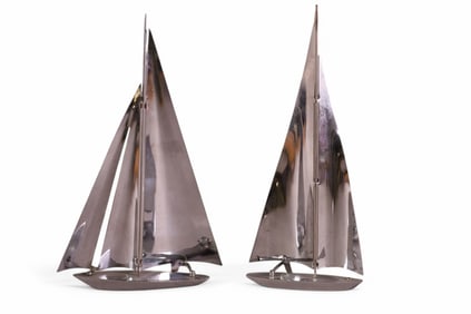 2 CHROME SAILBOATS