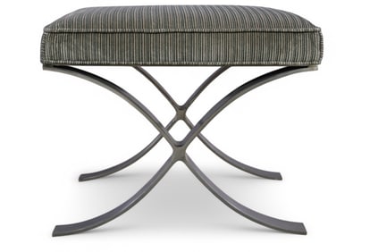 CHROME PLATED BARCELONA STYLE FOOTSTOOL
