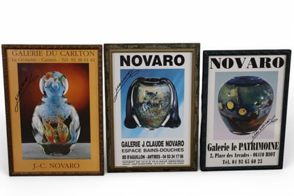 3 JEAN CLAUDE NOVARO FRAMED POSTERS