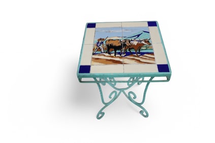 OXEN TILE TOP SIDE TABLE