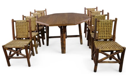 OLD HICKORY DINING TABLE & CHAIRS