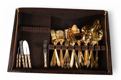 GOLD PLATED FLATWARE SET