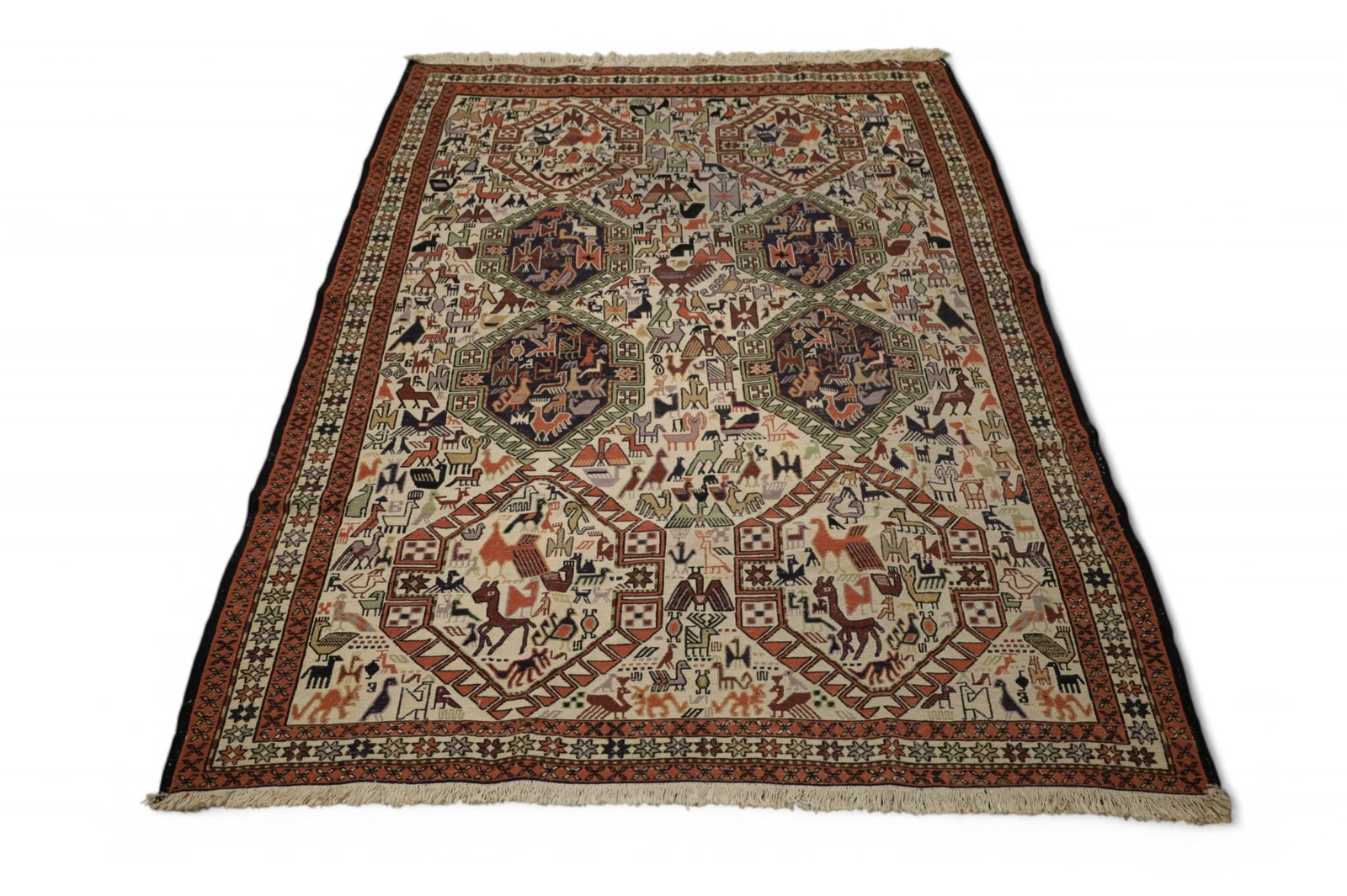 APPROX 4' 3" x 6' 4" HANDMADE KILIM RUG (1 of 4)