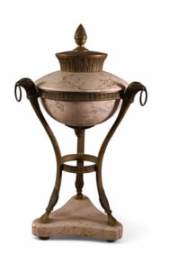 METAL & MARBLE LIDDED URN