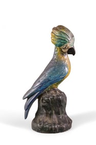 ANTIQUE CAST IRON PARROT DOORSTOP