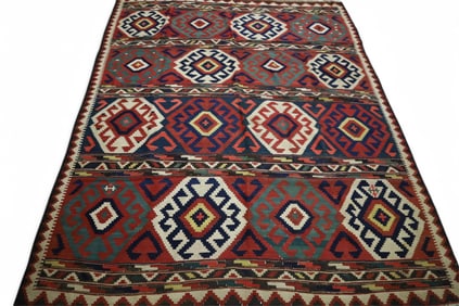APPROX 6' 7" x 8' 2" HANDMADE KILIM RUG