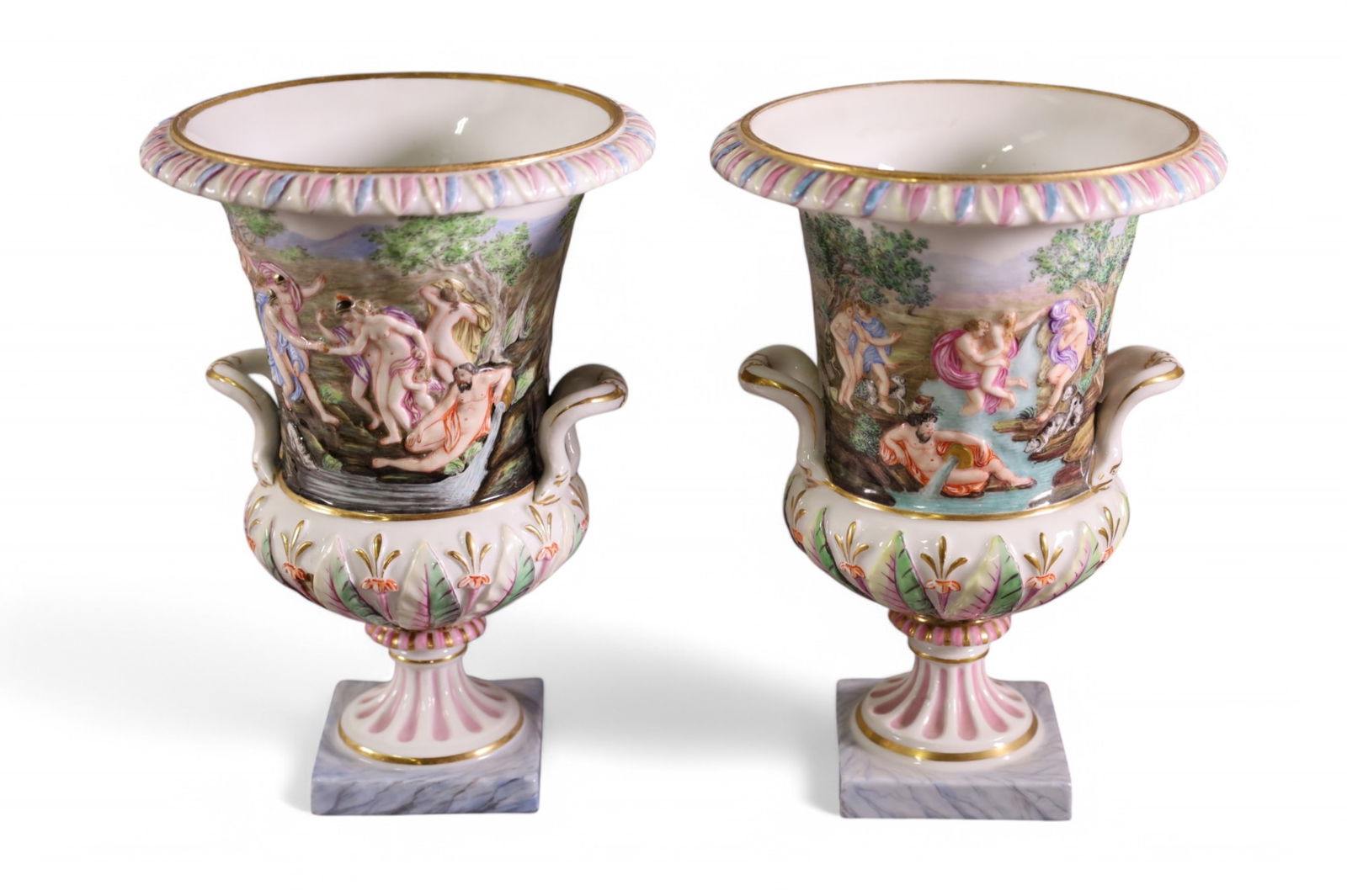 PAIR OF CAPODIMONTE URNS (1 of 3)
