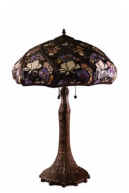 CONTEMPORARY LEADED GLASS TABLE LAMP