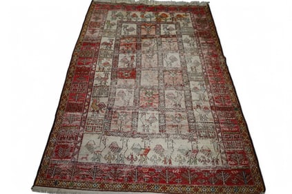 APPROX 6' x 4' HANDMADE WOOL RUG
