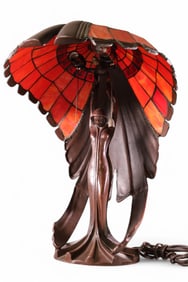 CONTEMPORARY LEADED GLASS TABLE LAMP