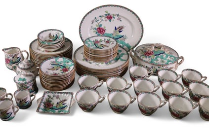 STAFFORDSHIRE ROCK BIRD DISH SET