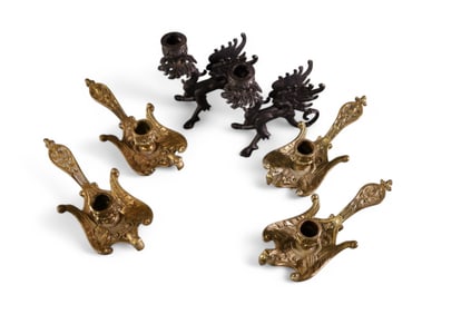 3 PAIRS OF CANDLESTICKS