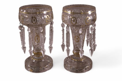 PAIR OF CRYSTAL MANTLE LUSTERS