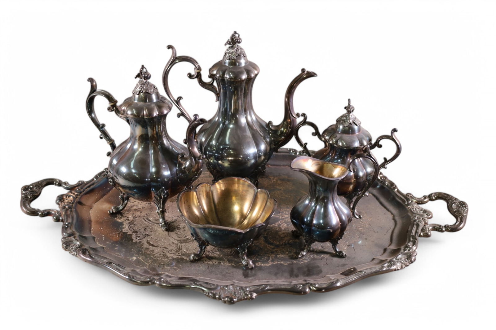 SILVERPLATED TEA SET (1 of 4)