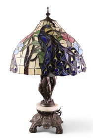 CONTEMPORARY LEADED GLASS TABLE LAMP