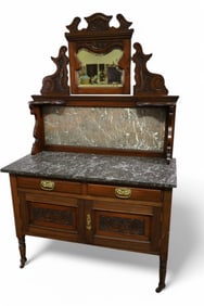 ENGLISH VICTORIAN MARBLE TOP WASHSTAND