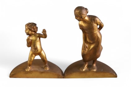 GILT VIENNA BRONZE BOOKENDS