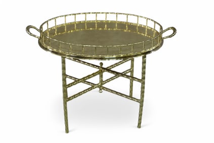 POLISHED BRASS TRAY TABLE
