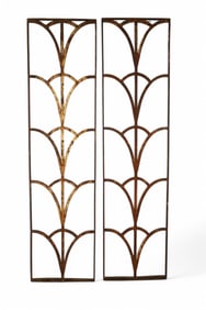 PAIR OF LARGE IRON GRATES