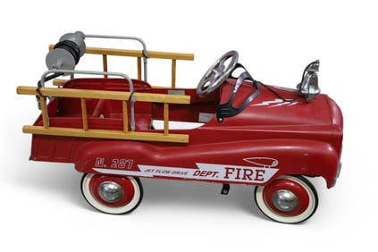 REPRODUCTION FIRE TRUCK PEDAL CAR