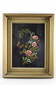 1885 FLORAL STILL LIFE PAINTING